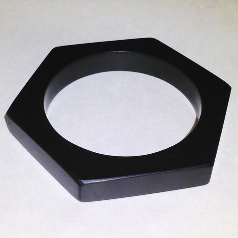Hexagonal black Corian bangle